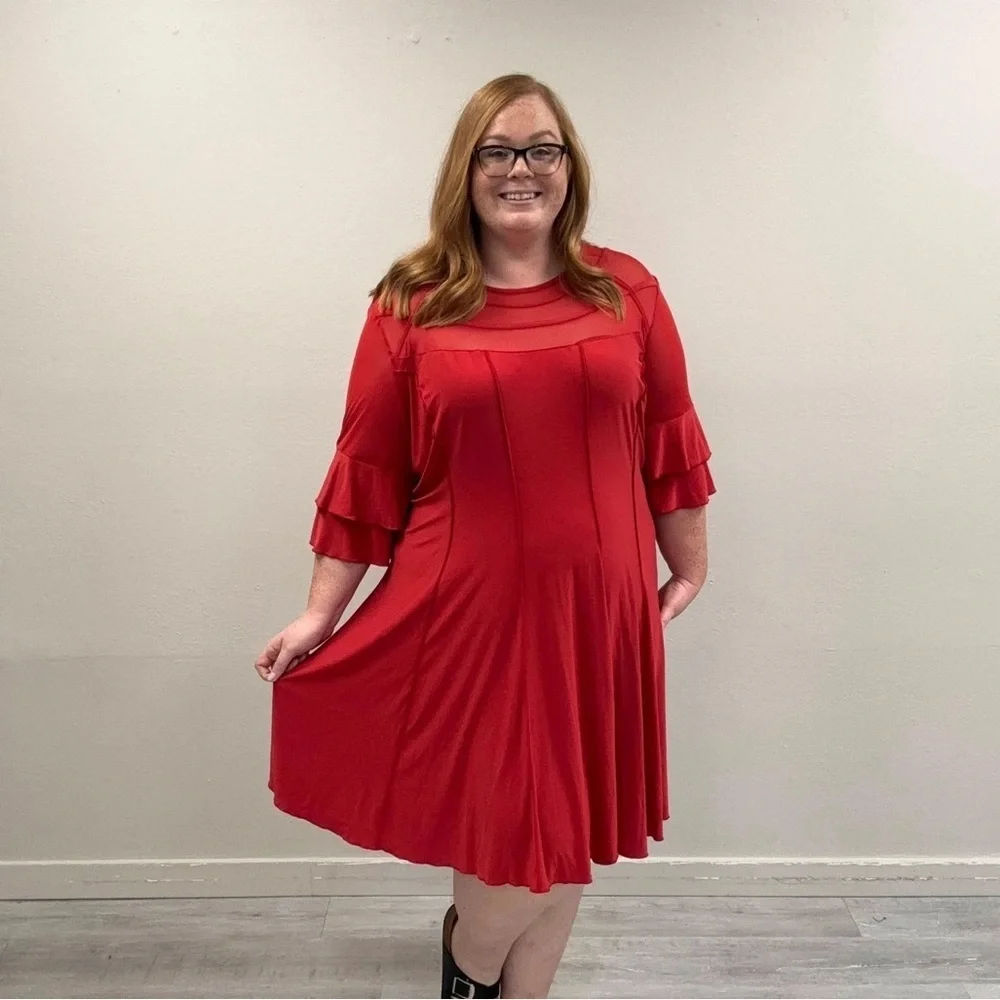Ashley Stewart Sheer Panel Dress - Size 34/36